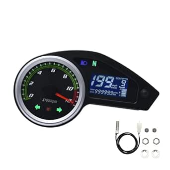 Amazon.com: Digital Speedometer Gauge Motorcycle Speedometer Tachometer ...