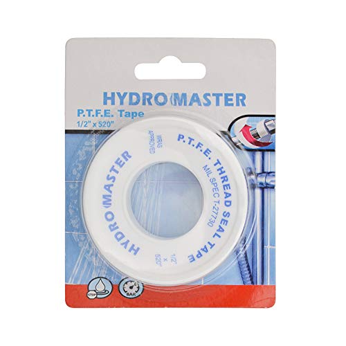HYDRO MASTER Teflon PTFE Thread Seal Tapes,Used in Shower Heads and Pipe Threads,1/2\" X 520\",White