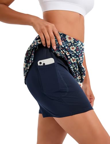 Oyamiki Saia de tênis feminina esportiva esportiva leve perfeita para corrida, treinamento, esportes