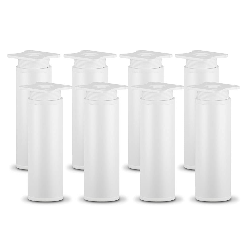 Patas para muebles blancas regulables Sossai MFR1 de 120 mm para armarios