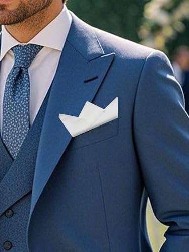 Image of Luckyvestir Pocket Squares for Men Solid Color Cotton Pocket Square Mens Handkerchief for Dinner Church Wedding