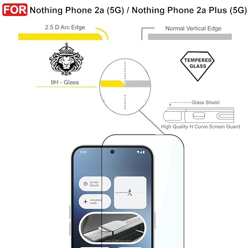 Image of CEDO Tempered Glass for Nothing Phone 2a (5G) / Nothing Phone 2a Plus (5G) | Screen Protector Full HD Quality Tempered Glass Anti-Scratch Edge to Edge Coverage with Easy Installation Kit (Black)