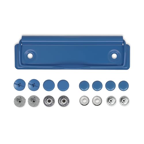 Metal Clipboard Clips with Screws & Rivets, 6-Pack Heavy Duty 4 Inch Mountable Hardware, Colorful Replacement Parts for Offices, Classrooms, and DIY Clipboards - Blue
