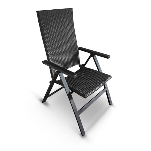 Generisch Klappstuhl Aluminium Polyrattan Gartenstuhl Hochlehner...