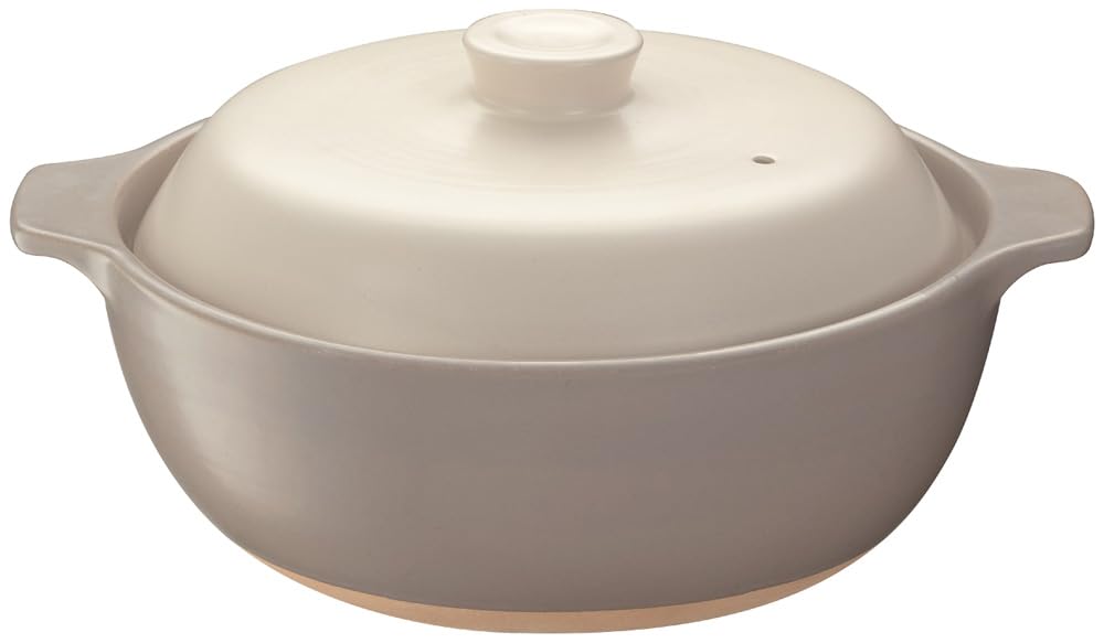 Ishigaki Donabe Clay Pot No.10 Gray 118oz For 5-6 People Direct Fire Safe