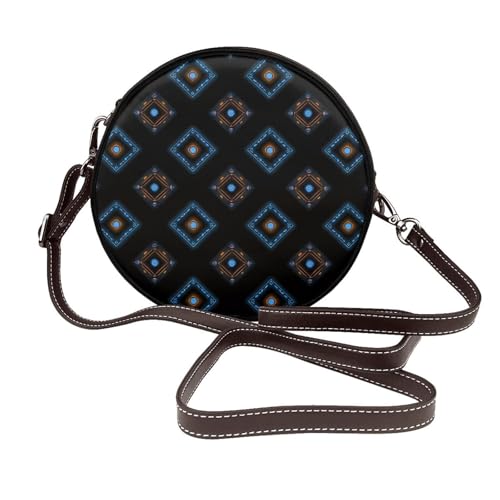 Sac à bandoulière rond géométrique pour femme en cuir végétalien