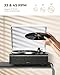 Qlearsoul ONE-S Vinyl Record Player with Bluetooth Input/Output, All-in-One Vintage Turntable Built in Speakers, Phono Preamp & DSP, AT-3600L Cartridge, 33/45 RPM (Black)
