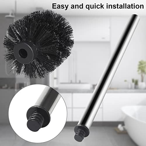 Rovtop Toilet Brush, Silicone Toilet Brushes with No-Slip Long Plastic Handle and Quick Drying Holder, and Wall Sticker, for Bathroom Toilet (4-Pack)