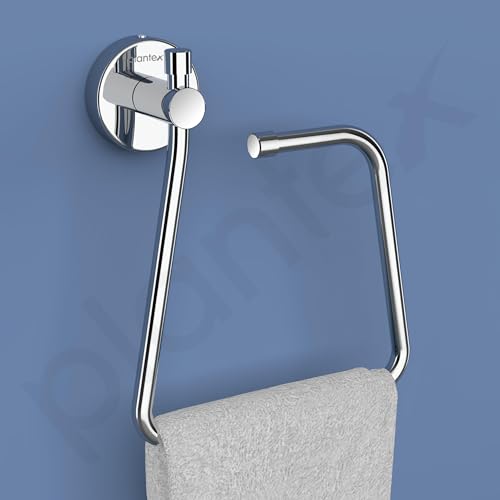 Image of Plantex Towel Ring for Bathroom /Stainless Steel Napkin Hanger for Wash Basin /Bathroom Accessories - Pack of 2 (Chrome)