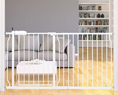 HOOEN Extra Wide Baby Gate for Stairs Doorways Hallways Tension Baby Gate Walk Through Child Gates for Kids or Pets Indoor Safety Gates 57.5-62 Inch