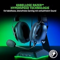 Razer BlackShark V2 Pro - Kabelloses Premium-Esports-Headset (HyperSpeed Wireless Technologie, Triforce Titanium 50mm Treiber, HyperClear Supercardioid Mikrofon) Schwarz – Ansicht 2