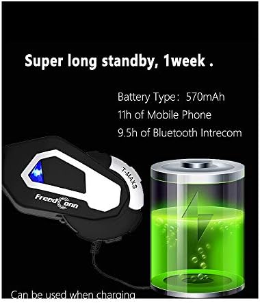 FreedConn Motocycle Helmet Waterproof Wireless Bluetooth Headset TMAX-S with L3 Remote Controller/FM Radio/1000M Intercom/6 Riders Intercom/Moto Biking & Skiiing/ + Boots Protector