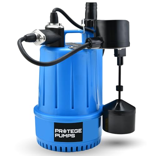 Protege PRG-M1 Tight Access Clean/Grey Water Submersible Sump Pump, Vertical Float Switch