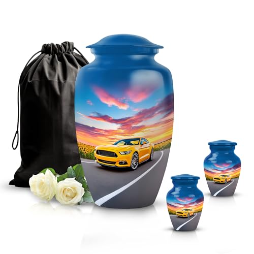Image of Car Urn Small Keepsake Urn 1 Large & 2 Small | Funeral Urns, Urns for Ashes Adult Male & Female