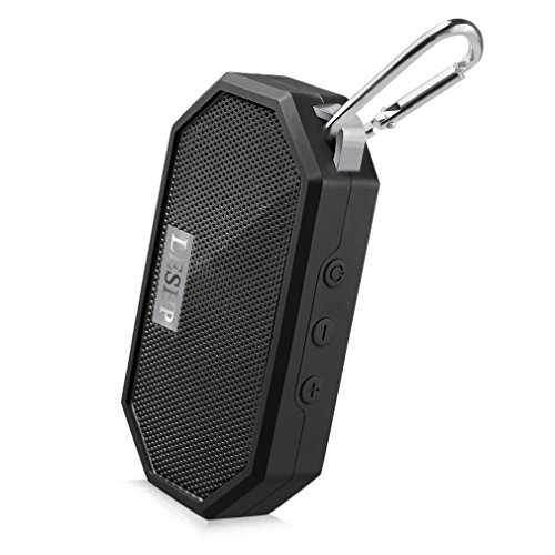 LESHP Tragbarer Bluetooth-Lautsprecher mit Mikrofon CSR V4.0 Bluetooth für iPhone, Samsung, LG, HTC, Sony stoßfest schwarz Schwarz