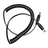 RAFGALDEX Professional Nail Drill Power Cord DC 5.5x2.5mm Spring Coiled Replacement Cable Retractable Desktop Charging Wire for Electric Nail File Polishing Machine and Salon Equipment Black