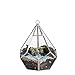 5.3 inches Silver Handmade Wall Hanging Geometric Glass Terrarium Window Sill Balcony Succulent plants Planter Small Indoor Decoration Flower Pot Vase Centerpiece for Wedding Coffee Table (No Pebbles)