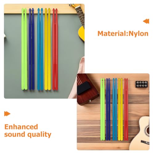 5 pares de baquetas de nylon 5A con punta oval antideslizante miniatura 3