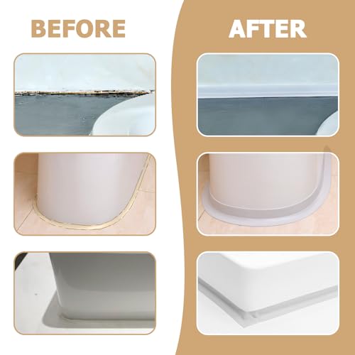Image of Honitra 2 Roll White Caulk Tape, 1.5 inch x 10.5Ft Self-Adhesive, Waterproof, Edge Protector for Kitchen, Bathroom, Sink