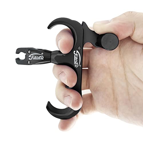 Xxiaojun Compound Bow Aid Releaser And D Loop Rope，Adjustable Can Rotate 360° Thumb Release Bow Aluminum Alloy Aids，Archery Release Aids,For Outdoor Hunting,Adult Archery. #TOP2