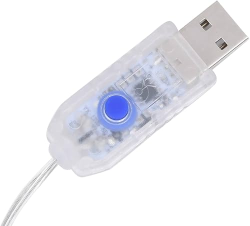 Miniatura 5 de vidaXL Guirnalda de luces de estrellas y luna, 138 LED, blanco frío, control remoto, 8 modos de iluminación, adecuadas para interiores y exteriores,