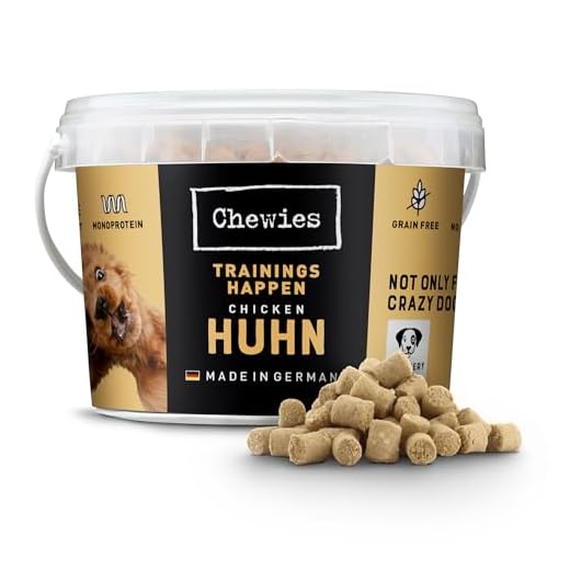Chewies Trainingshappen kip, monoprotein snack voor honden, 300 g, graanvrij en suikervrij, zachte lekkernijen voor hondentraining, hypoallergeen