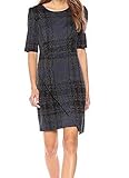 Betsey Johnson Women's Short Sleeve Plaid Dress, Blue/Gray, 8