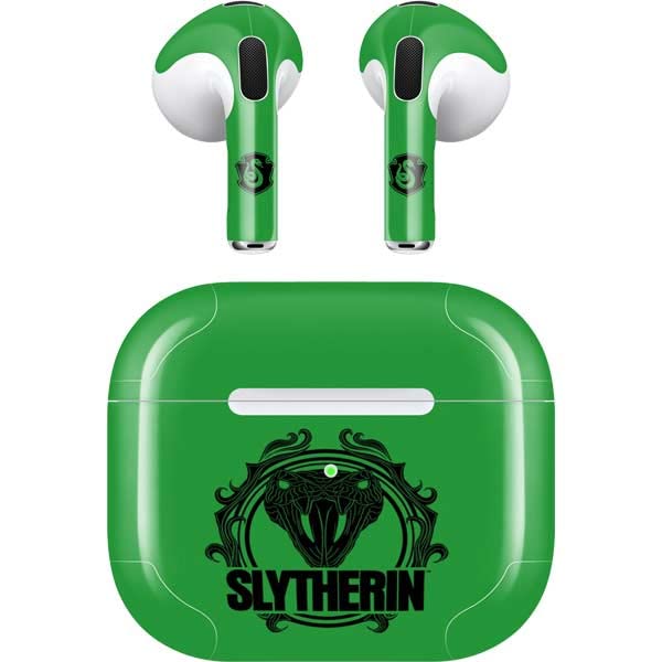 Skinit Decal Audio Skin Compatible with Apple AirPods (3rd Gen, 2021) - Officially Licensed Warner Bros Slytherin Illustration Design