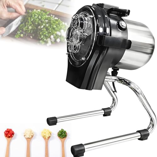 Commercial Electric Green Onion Chopper - 110W Vegetable Slicer, 6000 RPM, Adjustable 1-5mm Thickness, Easy Clean Removable Parts, Perfect for Leeks, Chili, Celery & More