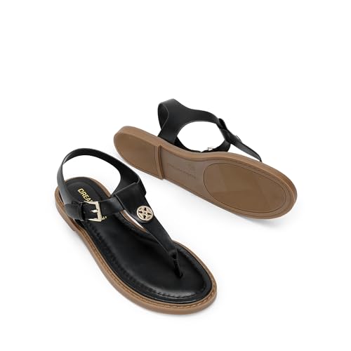 DREAM PAIRS Dressy T-Strap Flat Thong Sandals for Women Comfort Roman Gladiator Casual Summer Beach Flip Flop Shoes with Adjustable Back Ankle Strap4