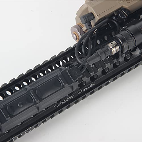 Ne Remote Pressure Switch Rifle Light Switch 2 Plug Tactical Control Dual Button For Ne And Element Airsoft Scout Light Weapon Gun Light And Peq Picatinny Momentary On Black Ne07011 #TOP4