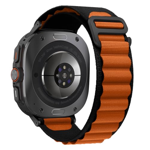 Bracelet nylon Samsung Galaxy Watch Ultra 47 mm confortable avec crochet en G noir
