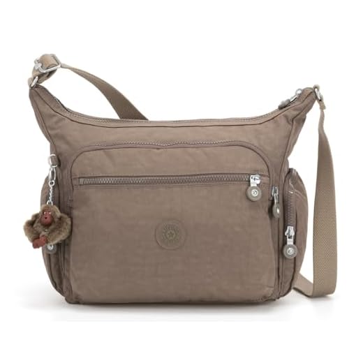 Kipling Gabbie, Sacs Bandoulière Femme, Beige (True Beige), 18,5x35,5x30 cm (BxHxT)