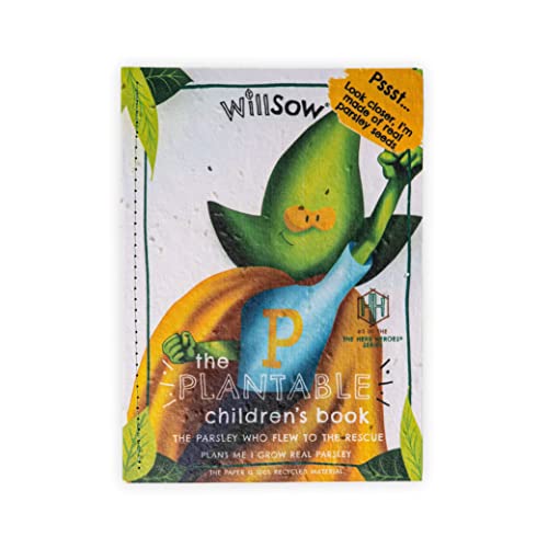 Willsow Libro piantabile per bambini – Eco-Friendly regalo di Pasqua – Semi di prezzemolo per bambini – Crescere le proprie erbe – Divertente libro di giardinaggio per bambini