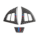 GZXinWei Steering Wheel Buttons Carbon Fiber 3D Cover Sticker Stripe Emblem Decals Trim