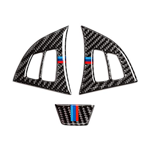 GZXinWei Steering Wheel Buttons Carbon Fiber 3D Cover Sticker Stripe Emblem Decals Trim