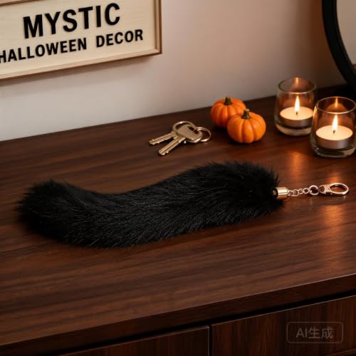 14 Inch Fluffy Fur Chain Bag Charm Fox Tail Keychain for Cosplay Party — view 5