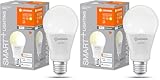 LEDVANCE Smarte LED-Lampe mit WiFi Technologie, Sockel E27, Dimmbar, Warmweiß (2700 K), ersetzt Glühlampen mit 100 W, SMART+ WiFi Classic Dimmable, 1er-Pack (Packung mit 2)
