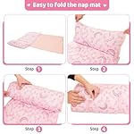 Viviland Toddler Kid Nap Mat for Preschool, Girls Pink Rainbow Slumber Bag, Daycare Sleeping Bag with Pillow and Blanket, Kindergarten Sleep Mat - Image 5