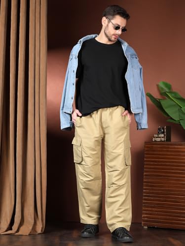 Image of KOTTY Men's Urban Style Relaxed Cargo Pants with Stylish Pockets and All-Day Comfort
