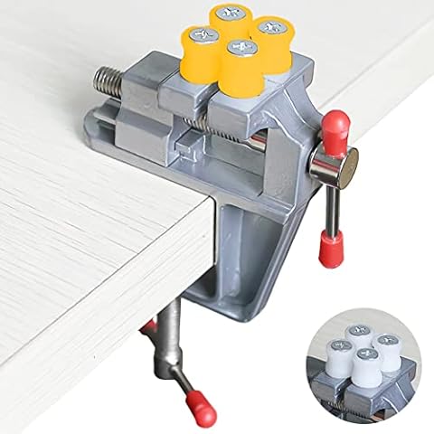 Mini Bench Vise Small Table Clamp Universal Drill Press Vise for DIY Jewelry Watch Repairing Nuclear Carving Clip Hobby Craft Repair Tool(The Color of The Screw Cap is Random) Cover