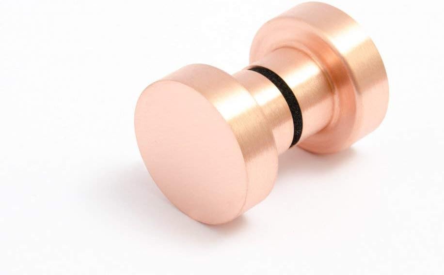 Round Style Back-to-Back Shower Door Knobs Glass Shower Door Handle (2" Large, Brushed Brass)