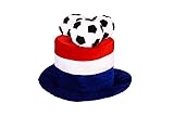 France Flag World Cup Soccer Hat France Flag Plush Top Hat French Tricolor Red White Blue Novelty Fan Hat for World Cup Football Match Party Carnival Costume Accessory