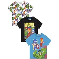Marvel Camiseta Niño Pack de 3, Camiseta Niño Manga Corta con