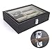 UYGHHK 8 Slot Sunglass Organizer Eyeglass Storage Box Sunglasses Holder PU Leather Glasses Organizer Sunglasses Organizer Box Multi Glasses Case – 8 Compartments