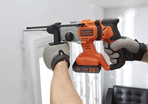 Perforateur +DECKER BCD900E2K QW SDS sans fil 18V avec 2 batteries 25Ah - vue 7
