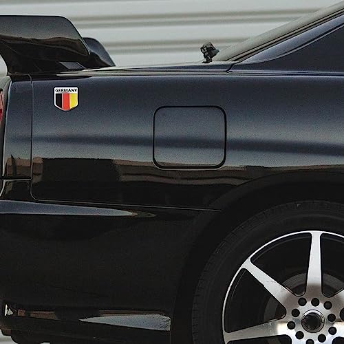 Image of Aluminium German Flag Sticker Decal for Car, Truck, Motorcycle, 1.97 inch (German)