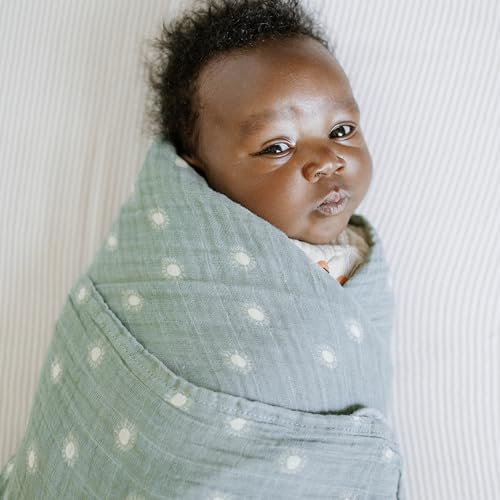 Image of Little Unicorn Muslin Swaddle Blanket for Newborns & Infants | Soft & Breathable Fabric | Baby Blanket for Swaddling, Nursing, Shower Gifts (Sage Suns)