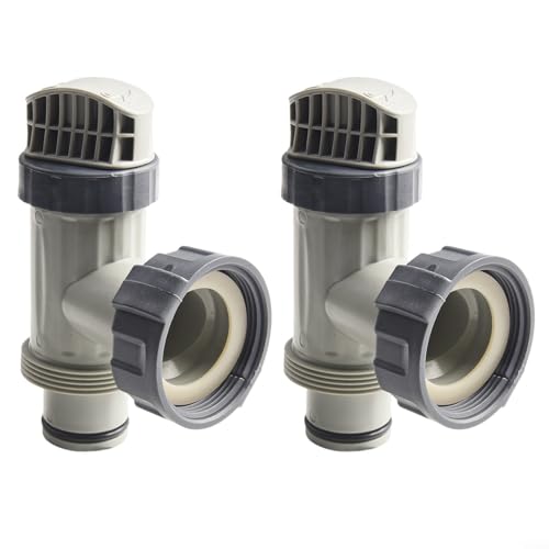 MoSundi 2 Pack Plunger Valves with Gaskets & Nuts Replacement Part for Intex Above Ground, Pool Hose Adapter Pipe Holder
