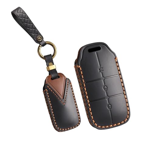 KUNIO for Geely Leather Car Key Fob Cover Case Fit for Geely Galaxy EX5 E5